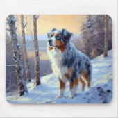 Australian Shepherd Let It Snow Christmas Mousepad (Vorne)