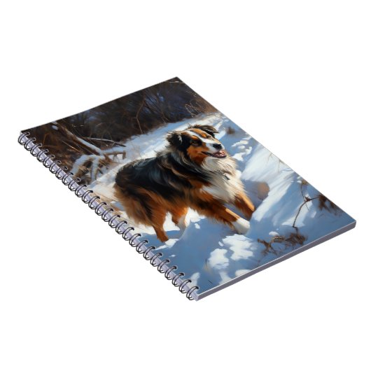 Australian Shepherd Let It Snow Christmas Notizblock (Rechte Seite)