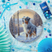 Australian Shepherd Let It Snow Christmas Pappteller (Party)
