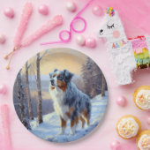 Australian Shepherd Let It Snow Christmas Pappteller (Party)