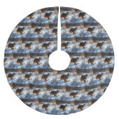 Australian Shepherd Let It Snow Christmas Polyester Weihnachtsbaumdecke (Vorderseite)