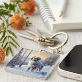 Australian Shepherd Let It Snow Christmas Schlüsselanhänger (Vorderseite rechts)