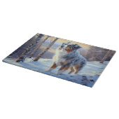 Australian Shepherd Let It Snow Christmas Schneidebrett (Ecke)