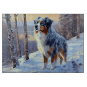Australian Shepherd Let It Snow Christmas Schneidebrett (Vorderseite)