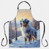 Australian Shepherd Let It Snow Christmas Schürze (Vorderseite)