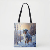 Australian Shepherd Let It Snow Christmas Tasche (Vorderseite)