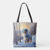 Australian Shepherd Let It Snow Christmas Tasche (Rückseite)