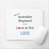 Australian Shepherd Lick Design Mousepad (Mit Mouse)