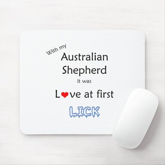Australian Shepherd Lick Design Mousepad (Mit Mouse)