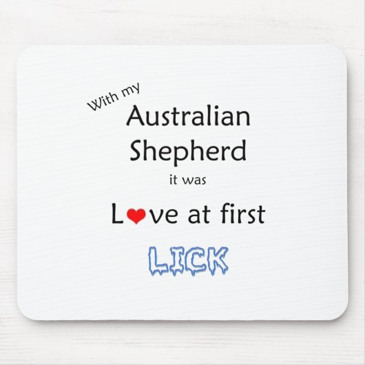 Australian Shepherd Lick Design Mousepad (Vorne)