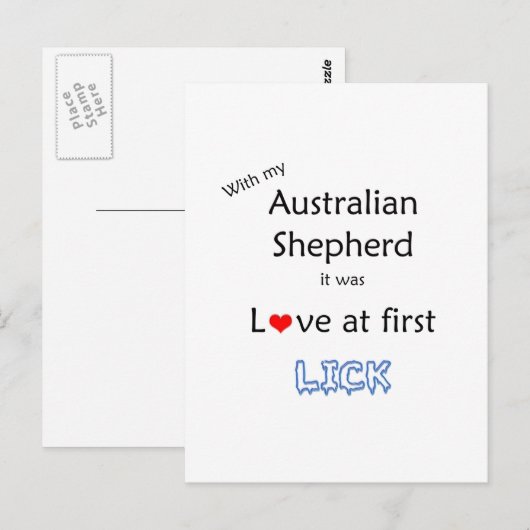 Australian Shepherd Lick Design Postkarte (Vorne/Hinten)