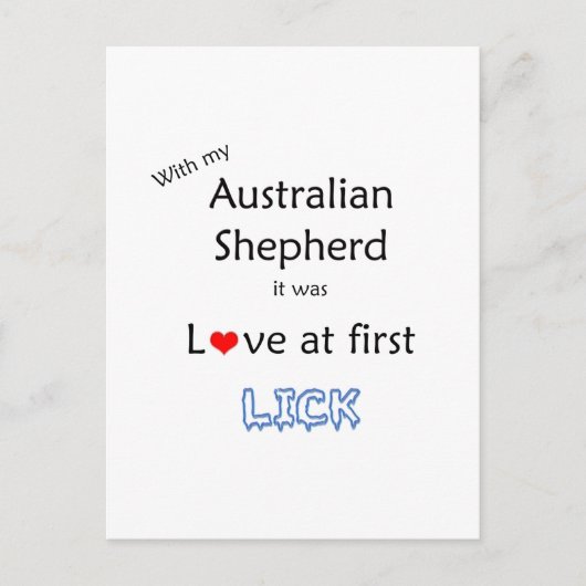 Australian Shepherd Lick Design Postkarte (Vorderseite)