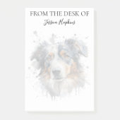 Australian Shepherd Lover Monogrammed Dog Post-it Klebezettel (Vorderseite)