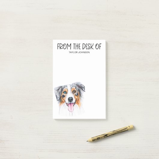 Australian Shepherd Lover Post-it Klebezettel (Auf Schreibtisch)