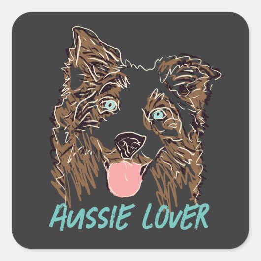 Australian Shepherd Lover Quadratischer Aufkleber (Vorderseite)