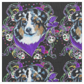 AUSTRALIAN SHEPHERD - MARDI GRAS STOFF (Nahaufnahme)