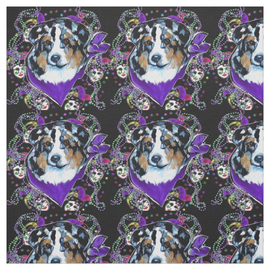 AUSTRALIAN SHEPHERD - MARDI GRAS STOFF (Muster)
