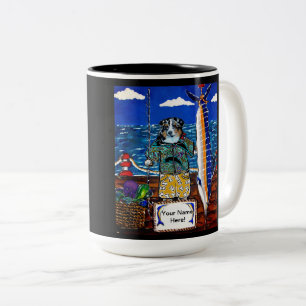 Australian Shepherd Marlin-Angeln Zweifarbige Tasse