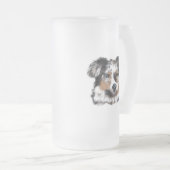 Australian Shepherd Mattglas Bierglas (VorderseiteRechts)