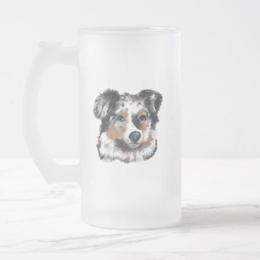 Australian Shepherd Mattglas Bierglas (Links)