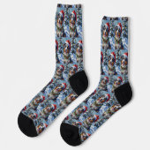 Australian Shepherd Merle Winter Christmas Art Socken (Linkes Detail)