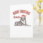 Australian Shepherd Merry Christmas Mama Karte (Gelbe Blume)