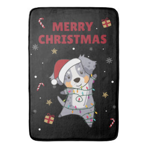 Australian Shepherd Merry Christmas Winter Bath Ma Badematte