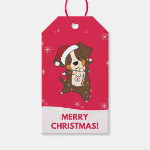 Australian Shepherd Merry Christmas Winter Gift Ta Geschenkanhänger
