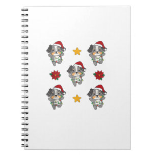 Australian Shepherd Merry Christmas Winter Hogs Ch Notizblock