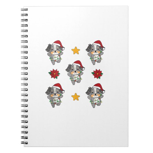 Australian Shepherd Merry Christmas Winter Hogs Ch Notizblock (Vorderseite)