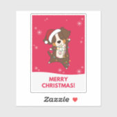 Australian Shepherd Merry Christmas Winter Sticker (Blatt)