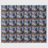 Australian Shepherd mit Weihnachtslichtern Urlaub Geschenkpapier (Flach)