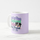 Australian Shepherd Mutter und stolz darauf Kaffeetasse (Vorderseite Links)