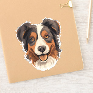Australian Shepherd Niedlich Aussie Dog Face Conto Aufkleber