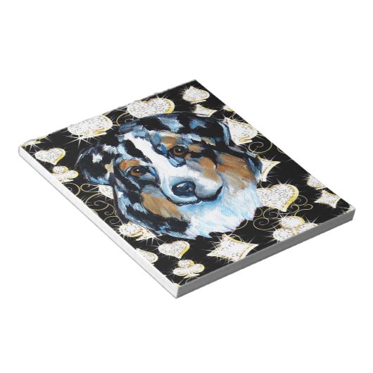 AUSTRALIAN SHEPHERD NOTIZBLOCK (angewinkelt)