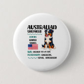 Australian Shepherd Origin Funny Aussie Dog Lover Button (Vorderseite)