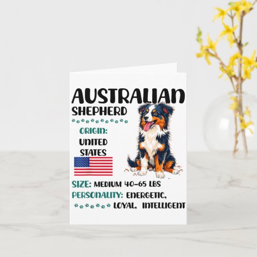 Australian Shepherd Origin Funny Aussie Dog Lover  Karte (Gelbe Blume)