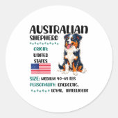 Australian Shepherd Origin Funny Aussie Dog Lover  Runder Aufkleber (Vorderseite)