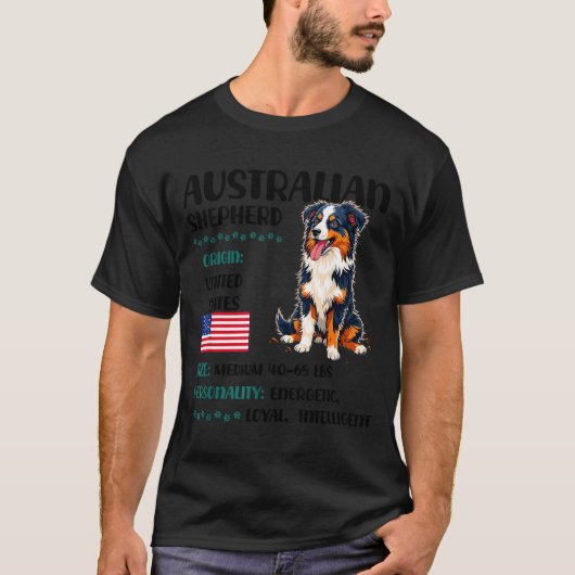 Australian Shepherd Origin Funny Aussie Dog Lover  T-Shirt (Vorderseite)