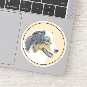 Australian Shepherd Painting - Original Dog Art Aufkleber