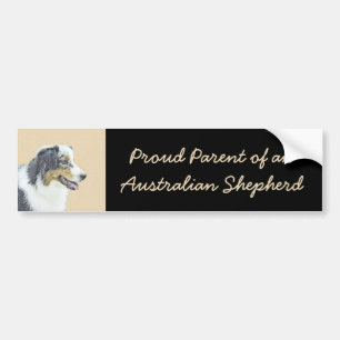 Australian Shepherd Painting - Original Dog Art Autoaufkleber
