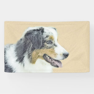 Australian Shepherd Painting - Original Dog Art Banner