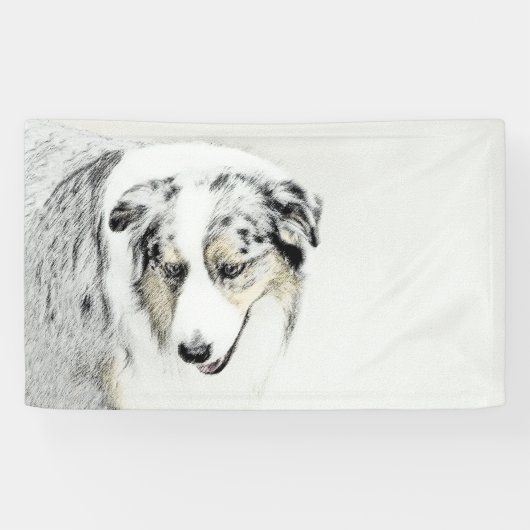 Australian Shepherd Painting - Original Dog Art Banner (Horizontal)