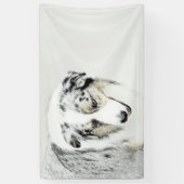 Australian Shepherd Painting - Original Dog Art Banner (Vertikal)