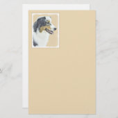 Australian Shepherd Painting - Original Dog Art Briefpapier (Vorne/Hinten)