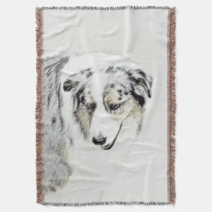 Australian Shepherd Painting - Original Dog Art Decke