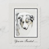 Australian Shepherd Painting - Original Dog Art Einladung (Vorne/Hinten)