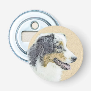 Australian Shepherd Painting - Original Dog Art Flaschenöffner