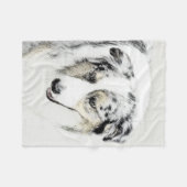 Australian Shepherd Painting - Original Dog Art Fleecedecke (Vorderseite (Horizontal))