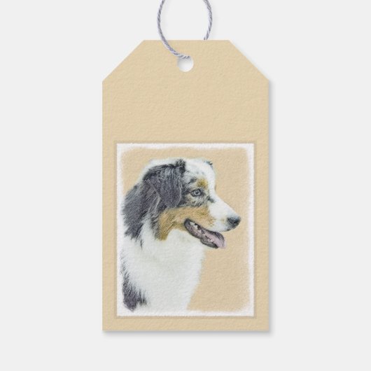Australian Shepherd Painting - Original Dog Art Geschenkanhänger (Rückseite)